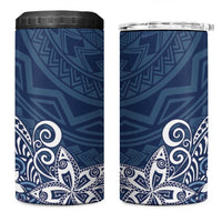 Hawaii 4 in 1 Can Cooler Tumbler Plumeria Navy Curves