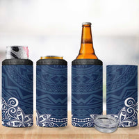 Hawaii 4 in 1 Can Cooler Tumbler Plumeria Navy Curves