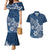 Polynesia Couples Matching Mermaid Dress And Hawaiian Shirt Plumeria Blue Curves LT7 Blue - Polynesian Pride