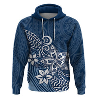 Polynesia Hoodie Plumeria Blue Curves LT7 Blue - Polynesian Pride