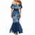 Polynesia Mermaid Dress Plumeria Blue Curves LT7 - Polynesian Pride