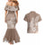 Polynesia Couples Matching Mermaid Dress And Hawaiian Shirt Plumeria Beige Curves LT7 - Polynesian Pride