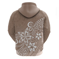Polynesia Hoodie Plumeria Beige Curves LT7 - Polynesian Pride