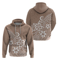 Polynesia Hoodie Plumeria Beige Curves LT7 - Polynesian Pride
