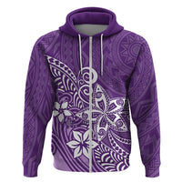Polynesia Hoodie Plumeria Purple Curves LT7 - Polynesian Pride
