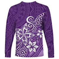 Polynesia Long Sleeve Shirt Plumeria Purple Curves LT7 - Polynesian Pride