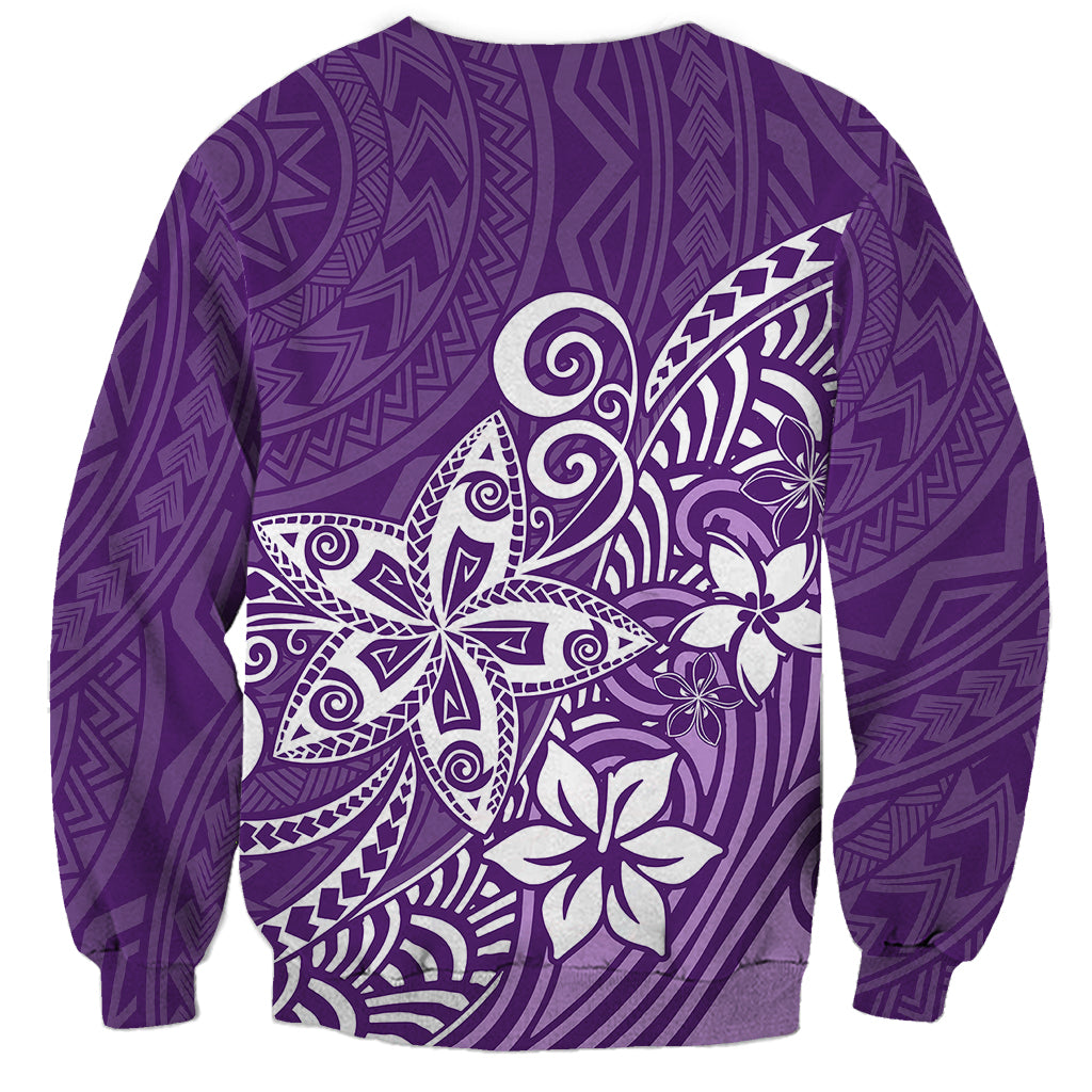 Polynesia Sweatshirt Plumeria Purple Curves LT7 - Polynesian Pride