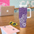 Hawaii Tumbler With Handle Plumeria Purple Curves