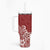 Hawaii Tumbler With Handle Plumeria Red Curves