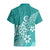 Polynesia Hawaiian Shirt Plumeria Teal Curves LT7 - Polynesian Pride