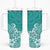 Hawaii Tumbler With Handle Plumeria Teal Curves