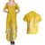 Polynesia Couples Matching Summer Maxi Dress and Hawaiian Shirt Plumeria Yellow Curves LT7 - Polynesian Pride