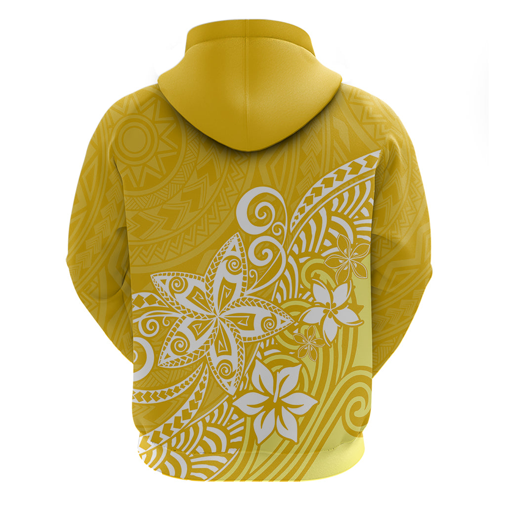 Polynesia Hoodie Plumeria Yellow Curves LT7 - Polynesian Pride
