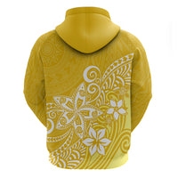 Polynesia Hoodie Plumeria Yellow Curves LT7 - Polynesian Pride