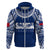 Custom Samoa Rugby Hoodie WC 2023 Champions LT7 Zip Hoodie Blue - Polynesian Pride