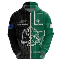 Custom New Zealand Mix Ireland Rugby Hoodie Celtic Knot Mix Silver Ferns LT7 - Polynesian Pride