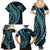 Hawaii Family Matching Outfits Polynesian Pride Summer Maxi Dress And Shirt Family Set Clothes Turtle Hibiscus Luxury Style - Aquamarine LT7