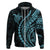 Polynesian Pride Hoodie Turtle Hibiscus Luxury Style - Aquamarine LT7 - Polynesian Pride