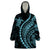 Polynesian Pride Wearable Blanket Hoodie Turtle Hibiscus Luxury Style - Aquamarine LT7 One Size Aquamarine - Polynesian Pride