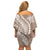 Polynesian Pride Off Shoulder Short Dress Turtle Hibiscus Luxury Style - Beige LT7 - Polynesian Pride