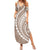 Polynesian Pride Summer Maxi Dress Turtle Hibiscus Luxury Style - Beige LT7 Women Beige - Polynesian Pride