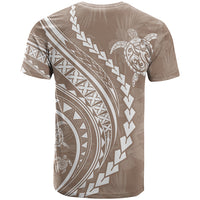Polynesian Pride T Shirt Turtle Hibiscus Luxury Style - Beige LT7 - Polynesian Pride