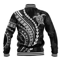 Polynesian Pride Baseball Jacket Turtle Hibiscus Luxury Style - Black LT7 - Polynesian Pride