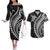 Polynesian Pride Couples Matching Off The Shoulder Long Sleeve Dress and Hawaiian Shirt Turtle Hibiscus Luxury Style - Black LT7 Black - Polynesian Pride