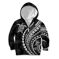 Polynesian Pride Kid Hoodie Turtle Hibiscus Luxury Style - Black LT7 Zip Hoodie Black - Polynesian Pride