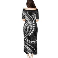 Polynesian Pride Puletasi Turtle Hibiscus Luxury Style - Black LT7 - Polynesian Pride