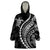 Polynesian Pride Wearable Blanket Hoodie Turtle Hibiscus Luxury Style - Black LT7 One Size Black - Polynesian Pride