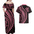 Polynesian Pride Couples Matching Off Shoulder Maxi Dress and Hawaiian Shirt Turtle Hibiscus Luxury Style - Carnation Pink LT7 - Polynesian Pride