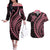 Polynesian Pride Couples Matching Off The Shoulder Long Sleeve Dress and Hawaiian Shirt Turtle Hibiscus Luxury Style - Carnation Pink LT7 Carnation Pink - Polynesian Pride