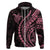 Polynesian Pride Hoodie Turtle Hibiscus Luxury Style - Carnation Pink LT7 - Polynesian Pride