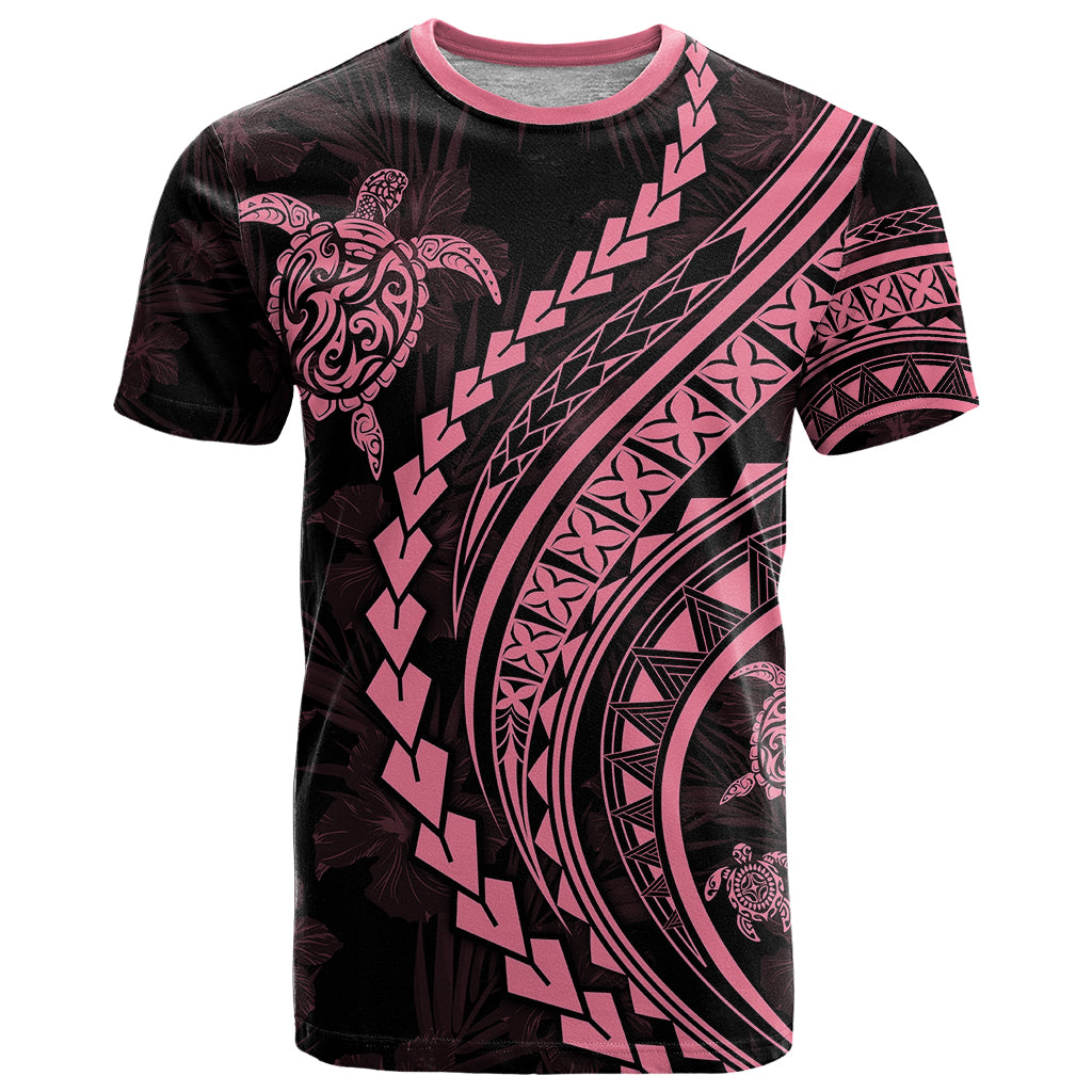 Polynesian Pride T Shirt Turtle Hibiscus Luxury Style - Carnation Pink LT7 Carnation Pink - Polynesian Pride