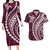 Polynesian Pride Couples Matching Long Sleeve Bodycon Dress and Hawaiian Shirt Turtle Hibiscus Luxury Style - Champagne LT7 Champagne - Polynesian Pride