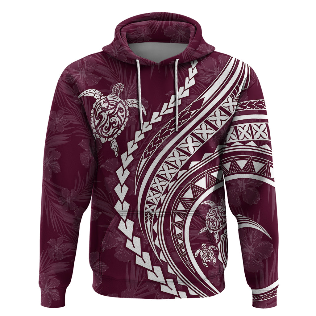 Polynesian Pride Hoodie Turtle Hibiscus Luxury Style - Champagne LT7 Champagne - Polynesian Pride