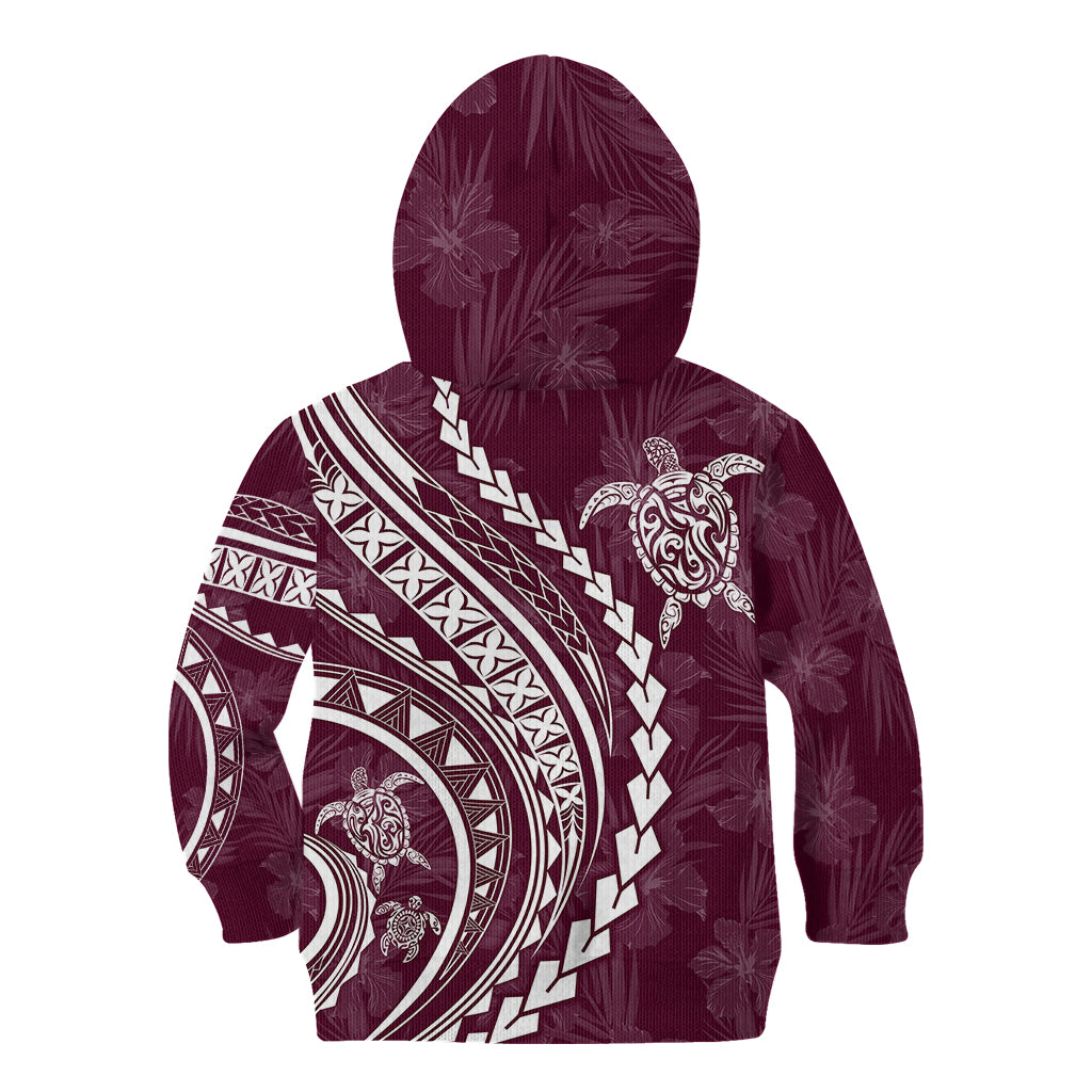 Polynesian Pride Kid Hoodie Turtle Hibiscus Luxury Style - Champagne LT7 - Polynesian Pride