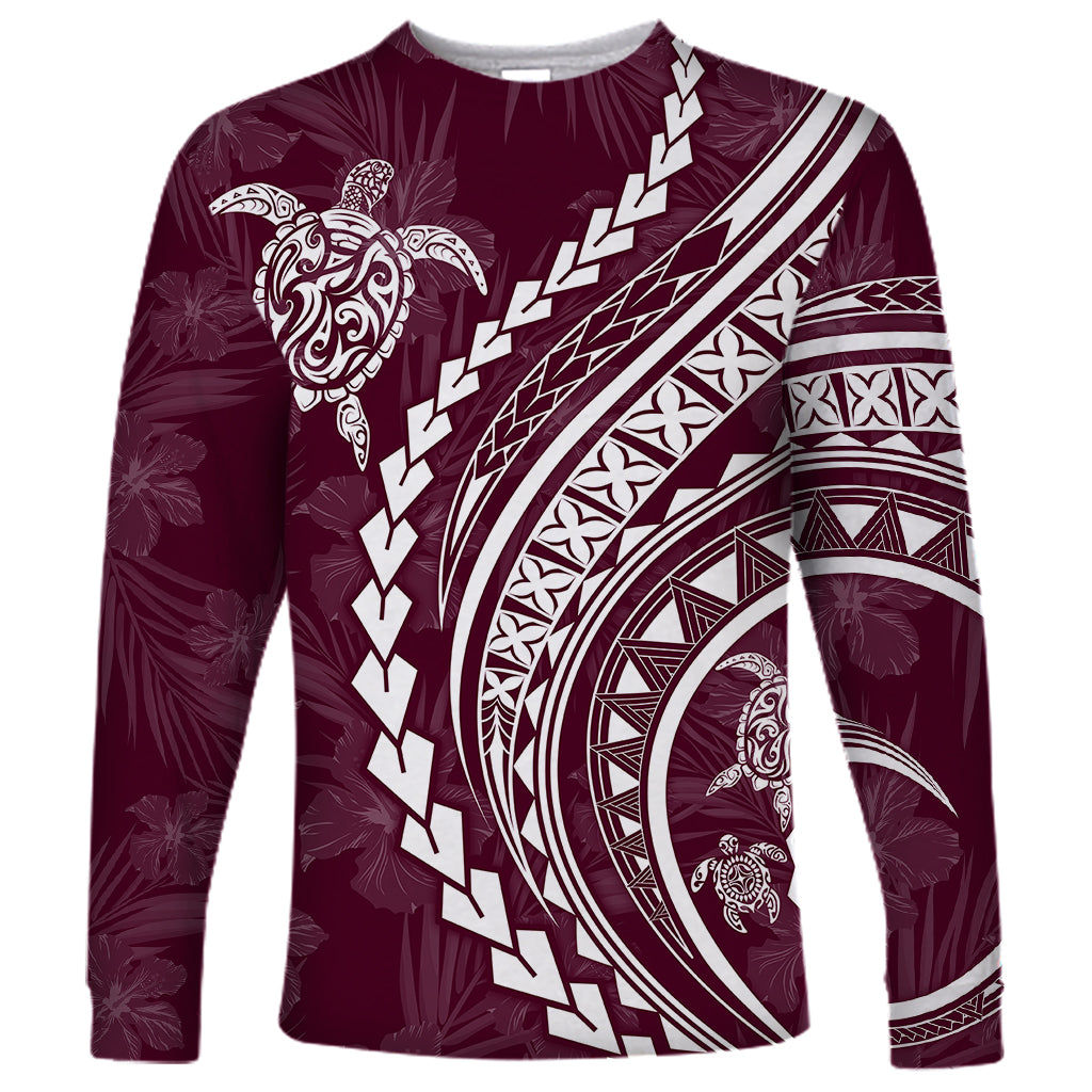 Polynesian Pride Long Sleeve Shirt Turtle Hibiscus Luxury Style - Champagne LT7 Unisex Champagne - Polynesian Pride