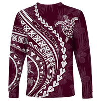 Polynesian Pride Long Sleeve Shirt Turtle Hibiscus Luxury Style - Champagne LT7 - Polynesian Pride