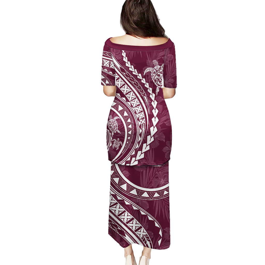 Polynesian Pride Puletasi Turtle Hibiscus Luxury Style - Champagne LT7 - Polynesian Pride