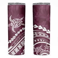 Polynesian Pride Skinny Tumbler Turtle Hibiscus Luxury Style - Champagne