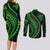 Polynesian Pride Couples Matching Long Sleeve Bodycon Dress and Long Sleeve Button Shirts Turtle Hibiscus Luxury Style - Green LT7 - Polynesian Pride