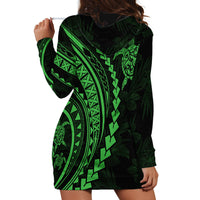 Polynesian Pride Hoodie Dress Turtle Hibiscus Luxury Style - Green LT7 - Polynesian Pride