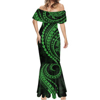 Polynesian Pride Mermaid Dress Turtle Hibiscus Luxury Style - Green LT7 - Polynesian Pride