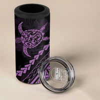 Polynesian Pride 4 in 1 Can Cooler Tumbler Turtle Hibiscus Luxury Style - Lilac