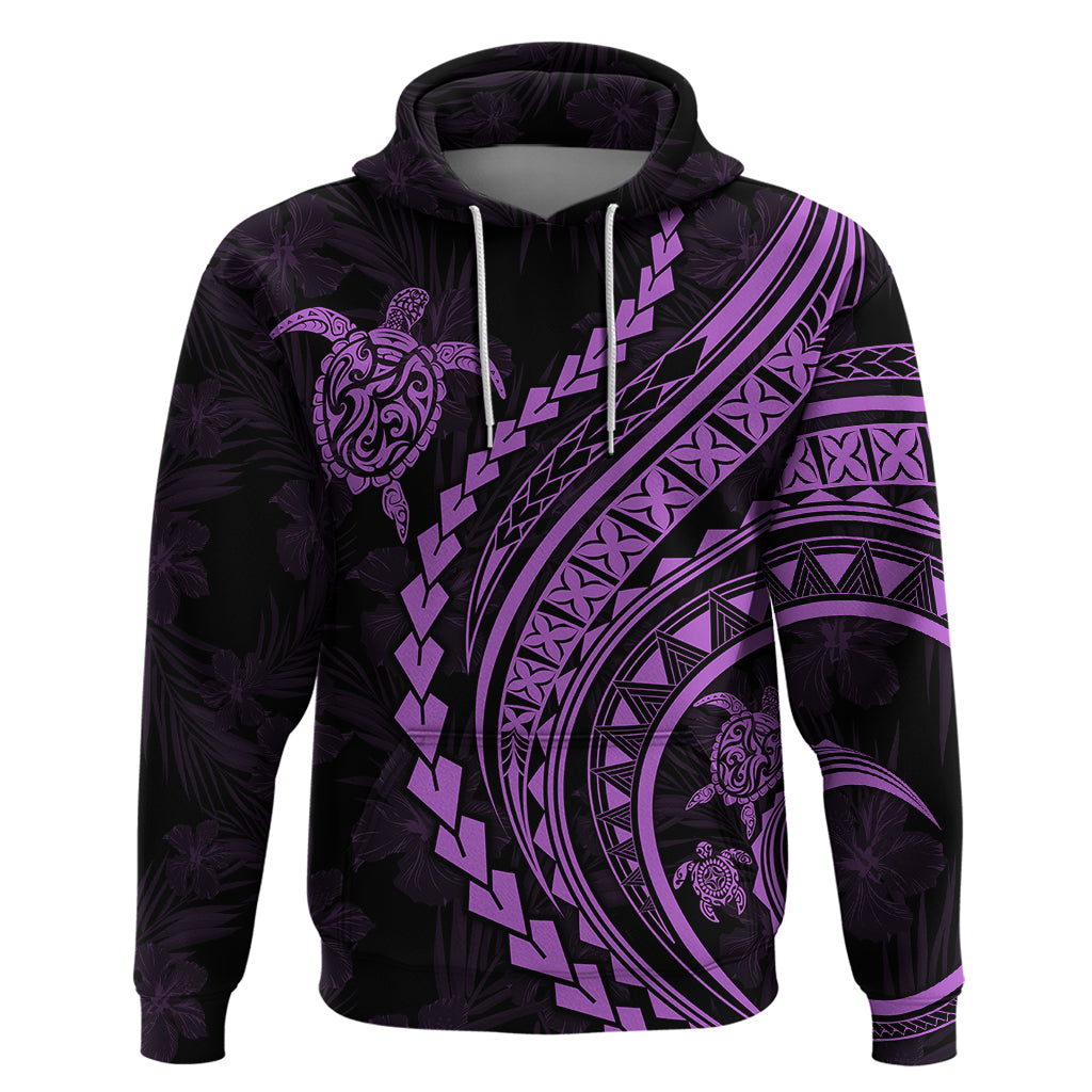 Polynesian Pride Hoodie Turtle Hibiscus Luxury Style - Lilac LT7 Lilac - Polynesian Pride