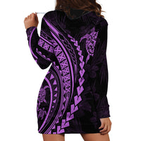 Polynesian Pride Hoodie Dress Turtle Hibiscus Luxury Style - Lilac LT7 - Polynesian Pride