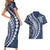 Polynesian Pride Couples Matching Short Sleeve Bodycon Dress and Hawaiian Shirt Turtle Hibiscus Luxury Style - Navy LT7 - Polynesian Pride