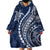 Polynesian Pride Wearable Blanket Hoodie Turtle Hibiscus Luxury Style - Navy LT7 - Polynesian Pride